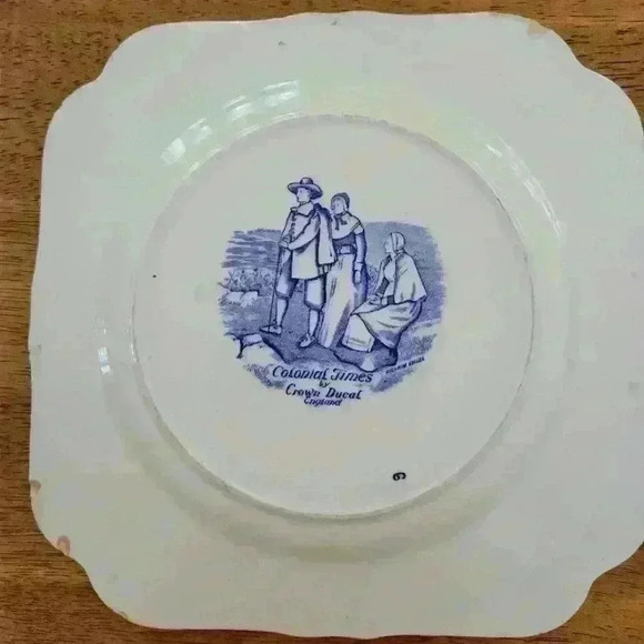 Set of 2-Colonial Blue Luncheon Plates - Picture 9 of 10